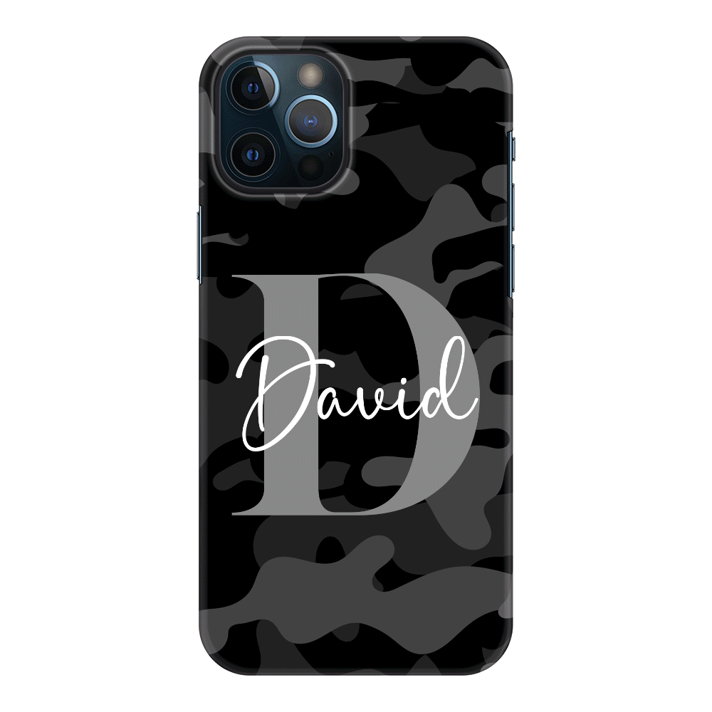 Apple iPhone 12 | 12 Pro / Snap Classic Phone Case Personalized Name Camouflage Military Camo, Phone case - Stylizedd.com