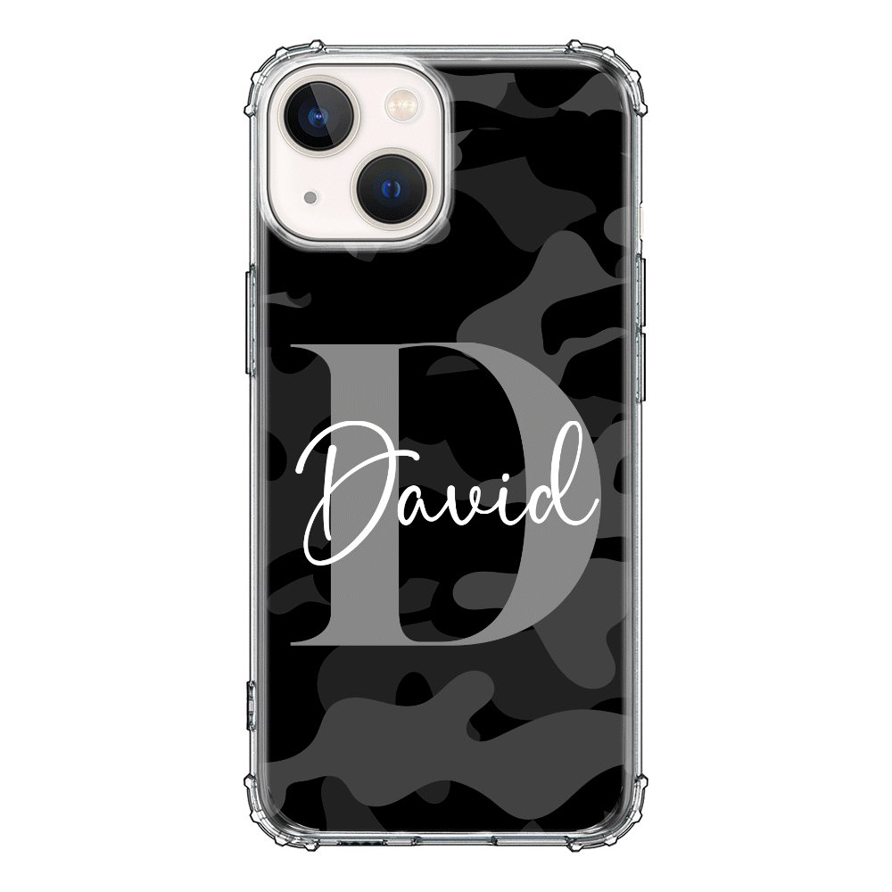 Apple iPhone 13 / Clear Classic Phone Case Personalized Name Camouflage Military Camo, Phone case - Stylizedd.com
