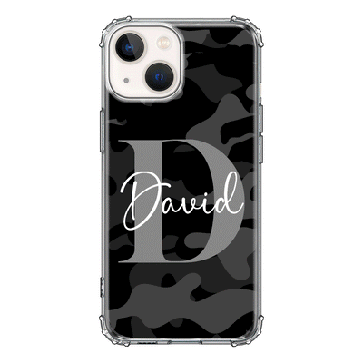 Apple iPhone 13 Mini / Clear Classic Phone Case Personalized Name Camouflage Military Camo, Phone case - Stylizedd.com