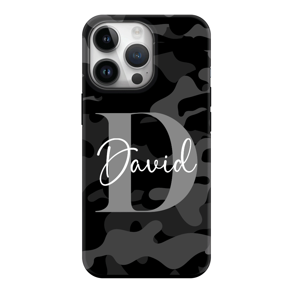Apple iPhone 14 Pro / Tough Pro Phone Case Personalized Name Camouflage Military Camo, Phone case - Stylizedd.com