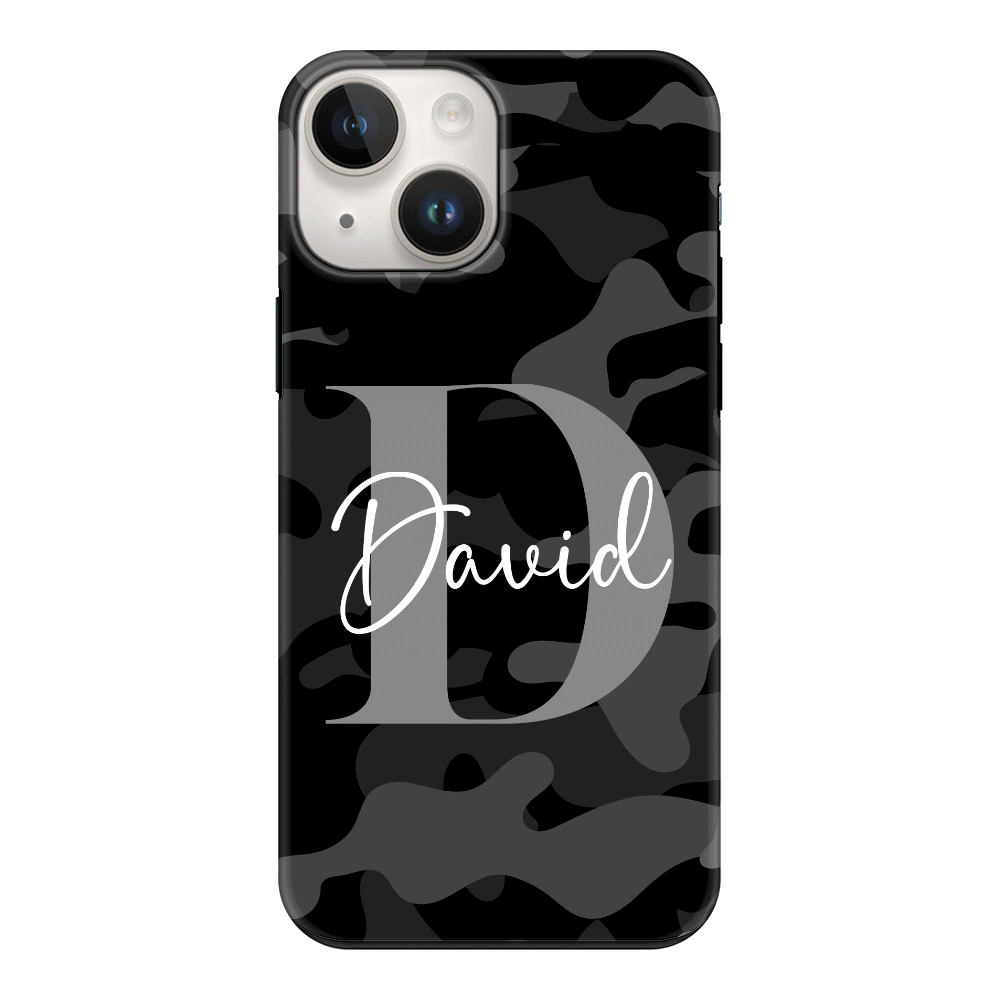 Apple iPhone 14 / Tough Pro Phone Case Personalized Name Camouflage Military Camo, Phone case - Stylizedd.com
