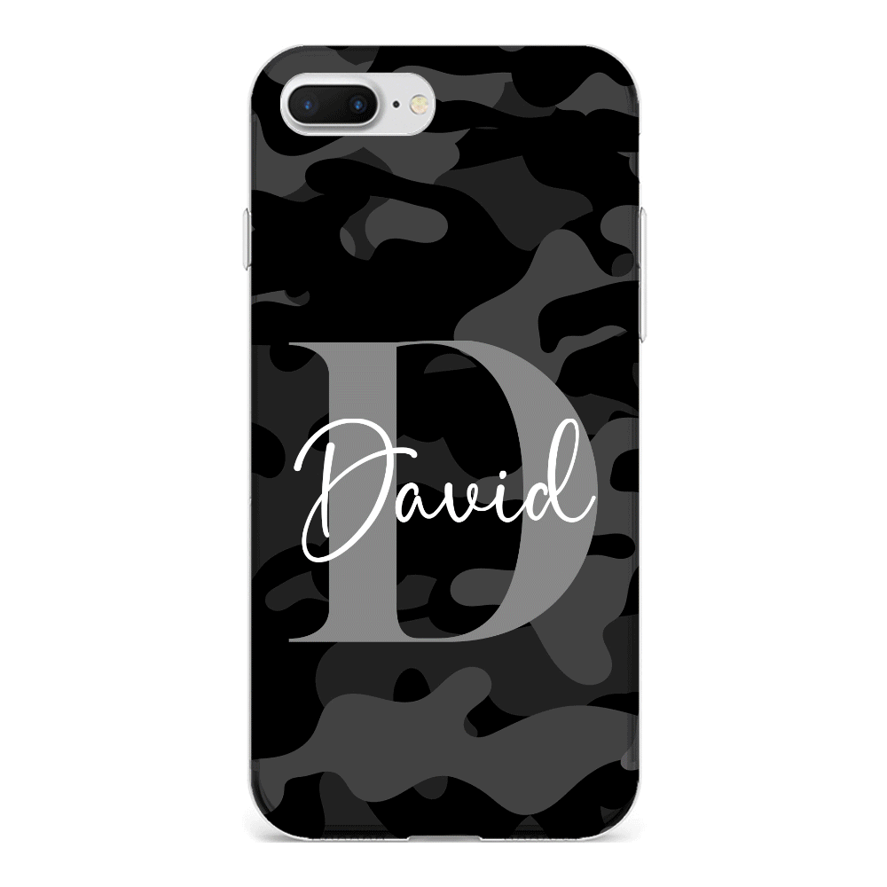 Apple iPhone 7 Plus / 8 Plus / Clear Classic Phone Case Personalized Name Camouflage Military Camo, Phone case - Stylizedd.com
