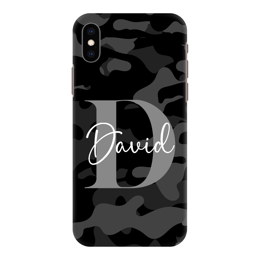 Apple iPhone X / iPhone XS / Snap Classic Phone Case Personalized Name Camouflage Military Camo, Phone case - Stylizedd.com