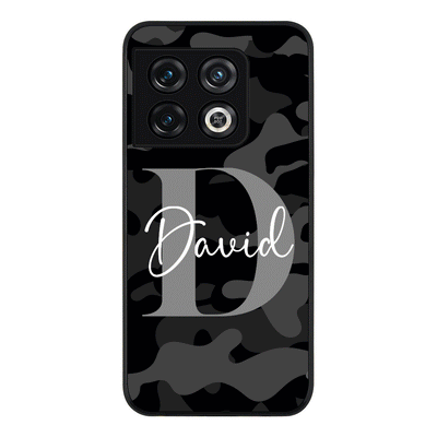OnePlus 10 Pro 5G Rugged Black Personalized Name Camouflage Military Camo Phone Case - OnePlus - Stylizedd.com