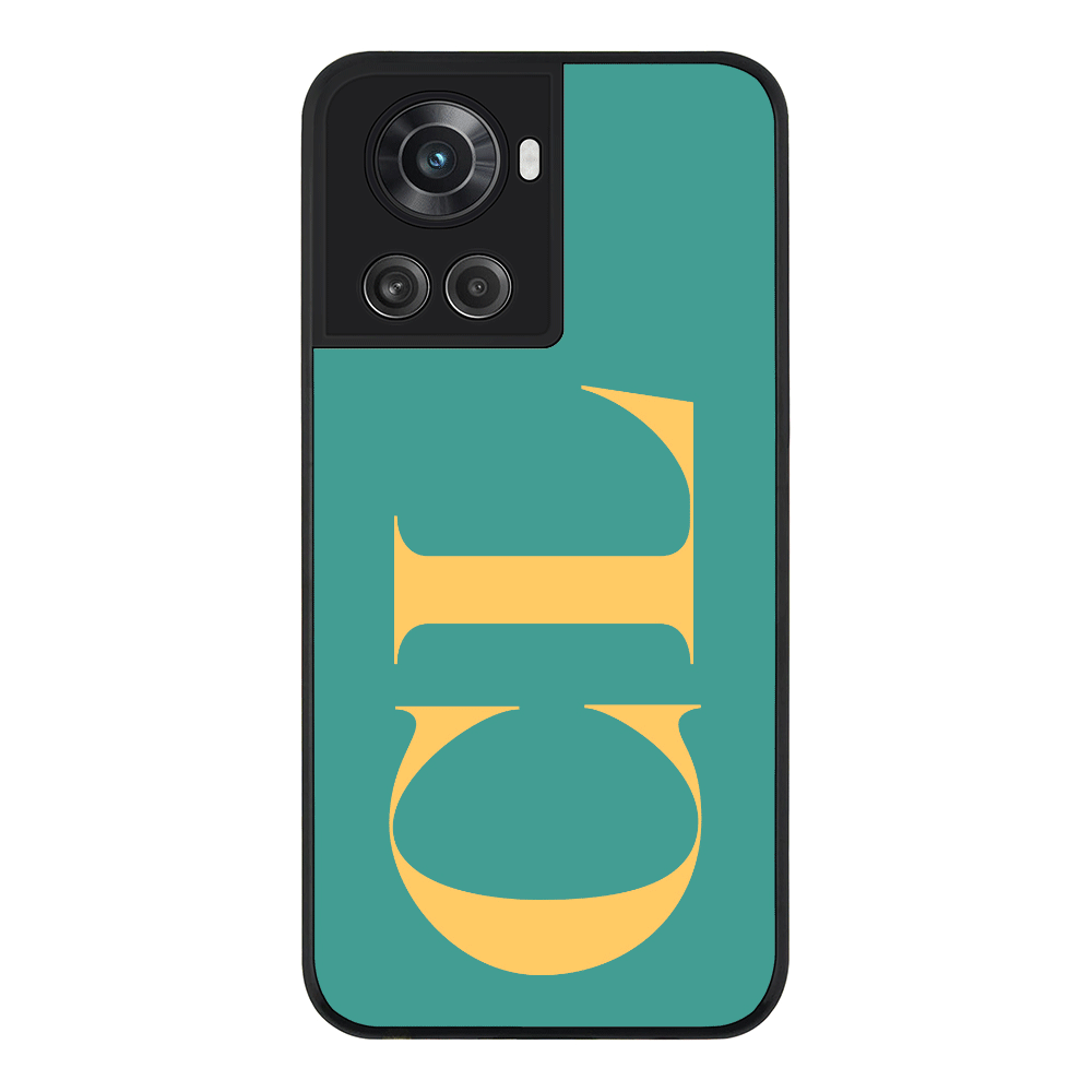 OnePlus 10R 5G / OnePlus Ace 5G Rugged Black Personalized Monogram Large Initial 3D Shadow Text, Phone Case - OnePlus - Stylizedd.com