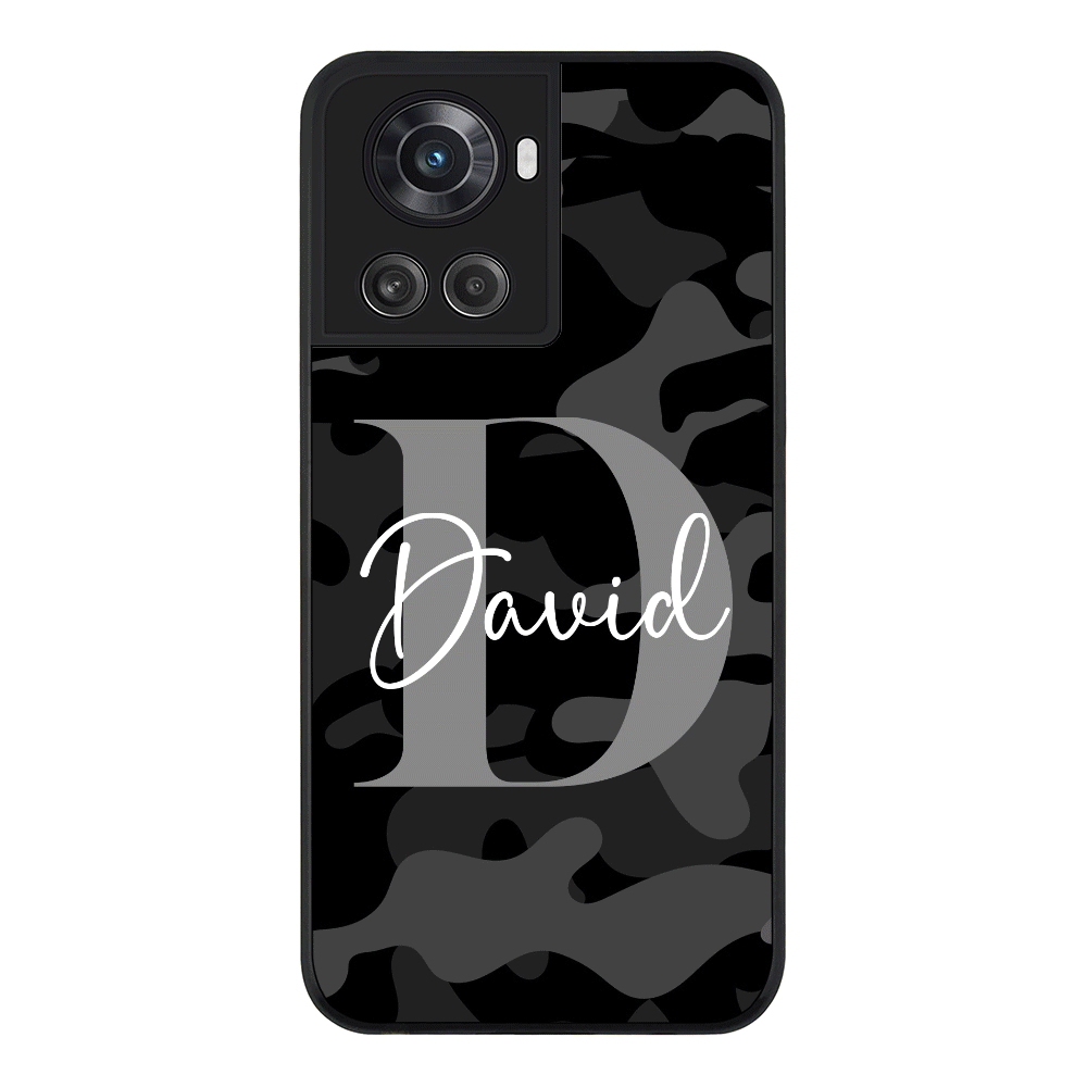 OnePlus 10R 5G / OnePlus Ace 5G Rugged Black Personalized Name Camouflage Military Camo Phone Case - OnePlus - Stylizedd.com