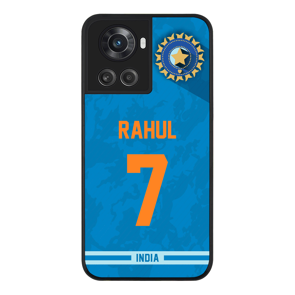OnePlus 10R 5G / OnePlus Ace 5G / Rugged Black Personalized Cricket Jersey Phone Case Custom Name & Number - Stylizedd.com