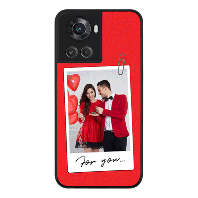 OnePlus 10R 5G / OnePlus Ace 5G / Rugged Black Personalized Polaroid Photo Valentine, Phone Case - OnePlus - Stylizedd.com