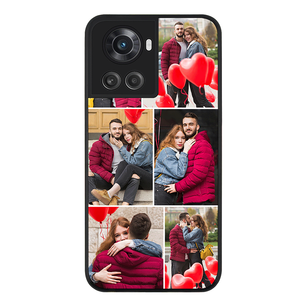 OnePlus 10R 5G / OnePlus Ace 5G / Rugged Black Phone Case Personalised Valentine Photo Collage Grid, Phone Case - OnePlus - Stylizedd