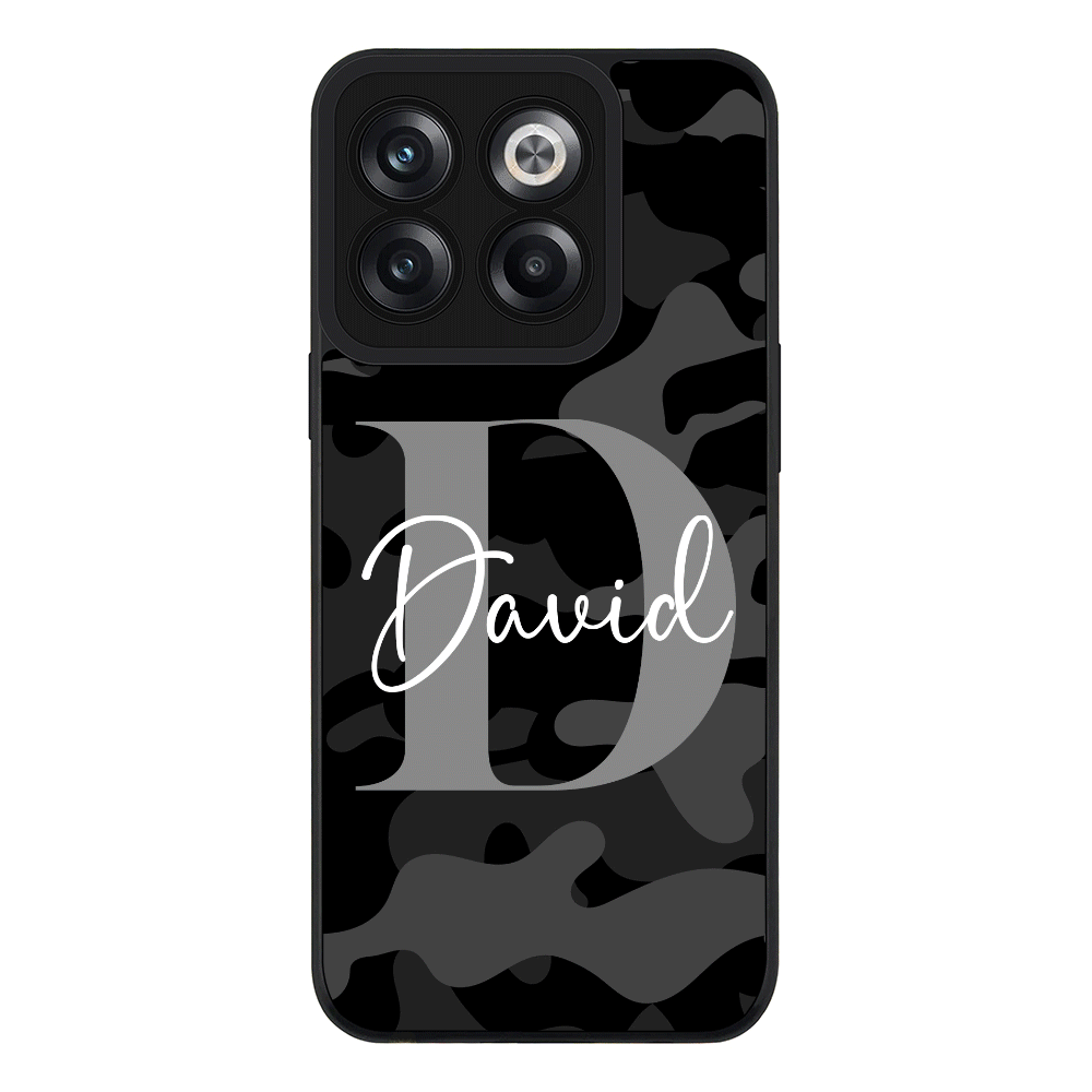 OnePlus 10T Rugged Black Personalized Name Camouflage Military Camo Phone Case - OnePlus - Stylizedd.com