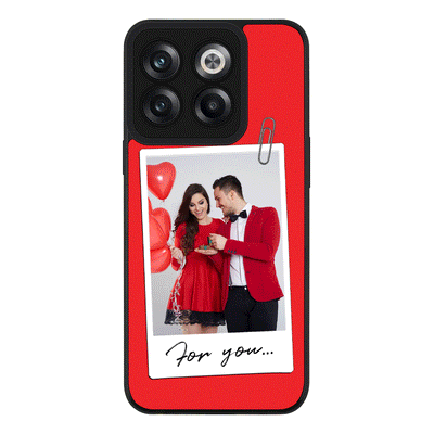 OnePlus 10T / Rugged Black Personalized Polaroid Photo Valentine, Phone Case - OnePlus - Stylizedd.com