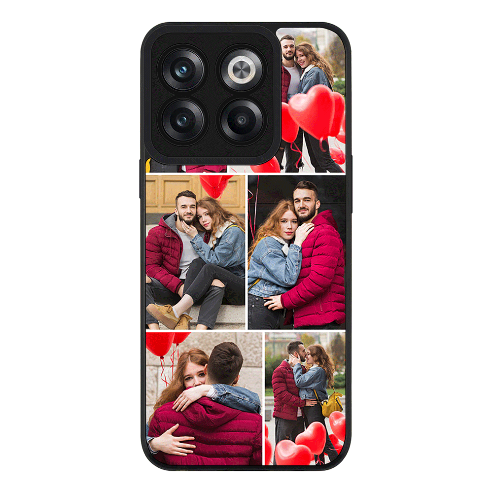 OnePlus 10T / Rugged Black Phone Case Personalised Valentine Photo Collage Grid, Phone Case - OnePlus - Stylizedd