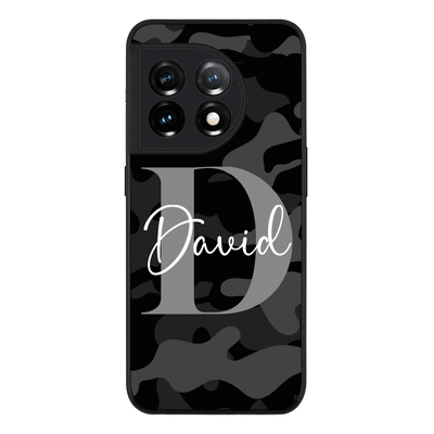 OnePlus 11 5G Rugged Black Personalized Name Camouflage Military Camo Phone Case - OnePlus - Stylizedd.com