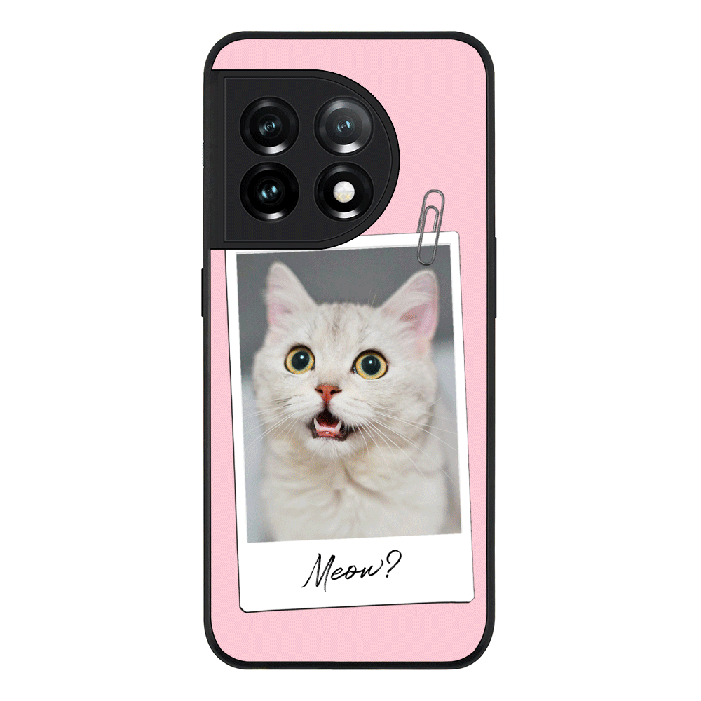 OnePlus 11 5G / Rugged Black Phone Case Polaroid Photo Pet Cat, Phone Case - OnePlus - Stylizedd
