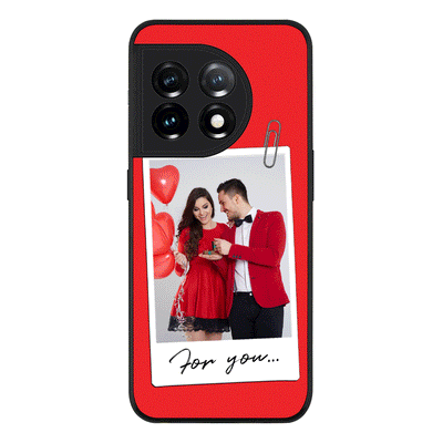 OnePlus 11 5G / Rugged Black Personalized Polaroid Photo Valentine, Phone Case - OnePlus - Stylizedd.com