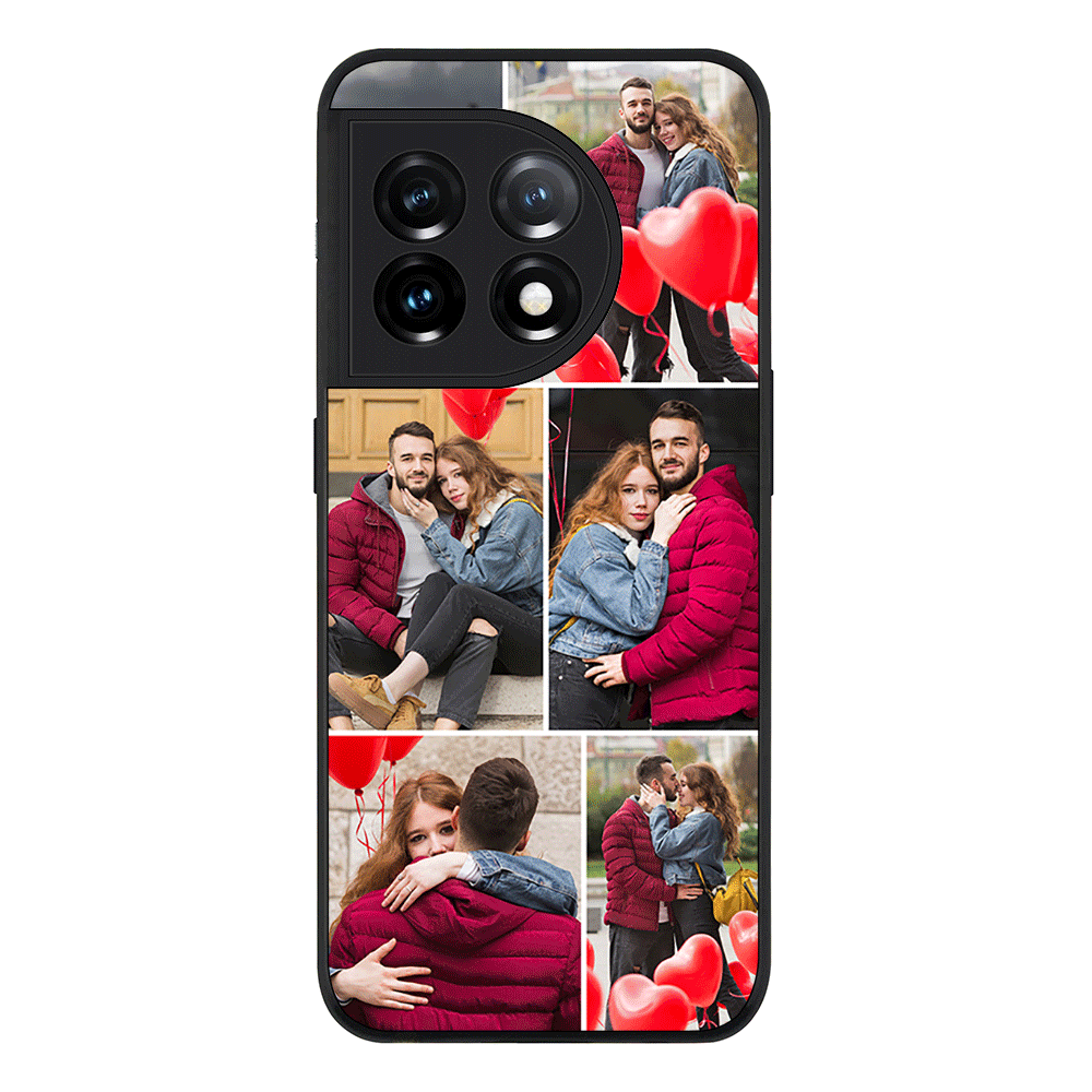 OnePlus 11 5G / Rugged Black Phone Case Personalised Valentine Photo Collage Grid, Phone Case - OnePlus - Stylizedd