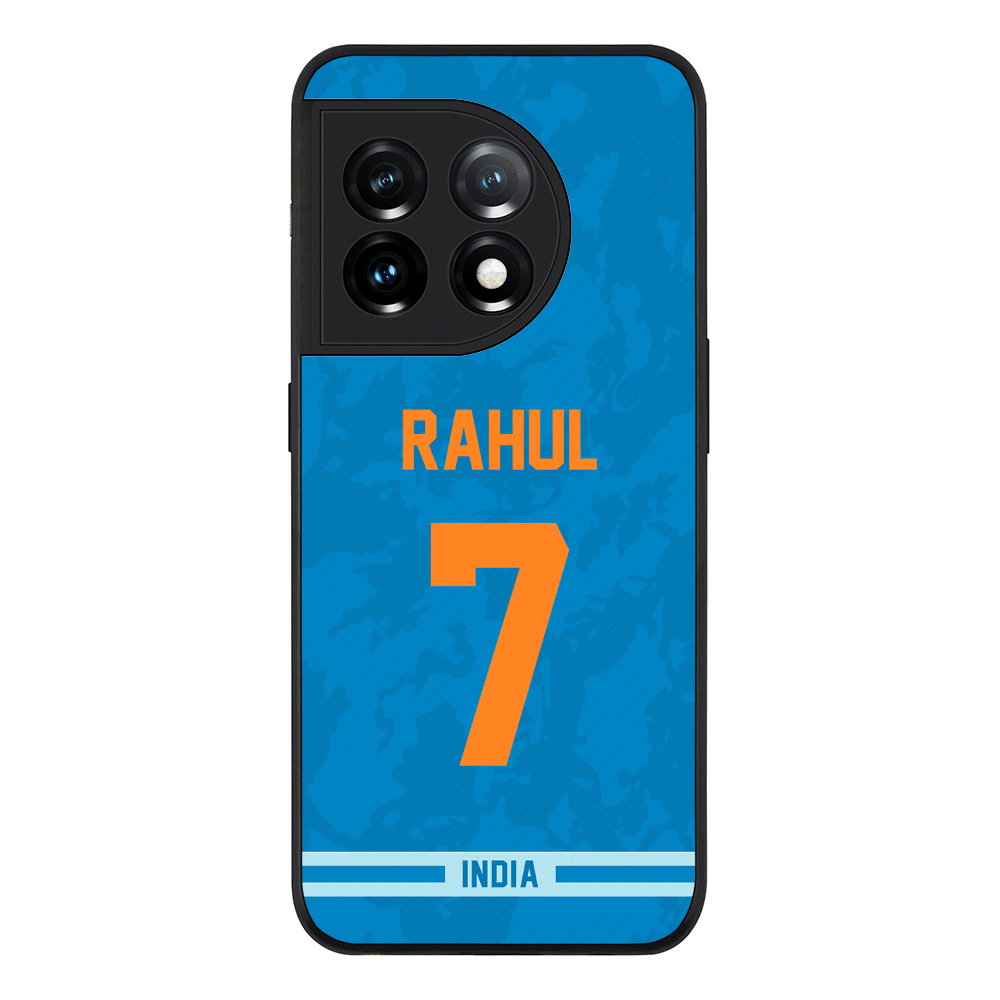 OnePlus 11R 5G / OnePlus Ace 2 / Rugged Black Personalized Cricket Jersey Phone Case Custom Name & Number - Stylizedd.com