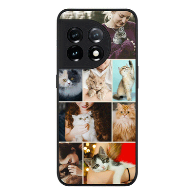 OnePlus 11R 5G / OnePlus Ace 2 / Rugged Black Personalised Photo Collage Grid Pet Cat, Phone Case - OnePlus - Stylizedd.com