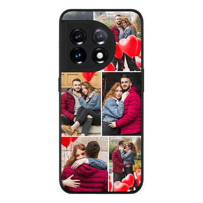 OnePlus 11R 5G / OnePlus Ace 2 / Rugged Black Phone Case Personalised Valentine Photo Collage Grid, Phone Case - OnePlus - Stylizedd