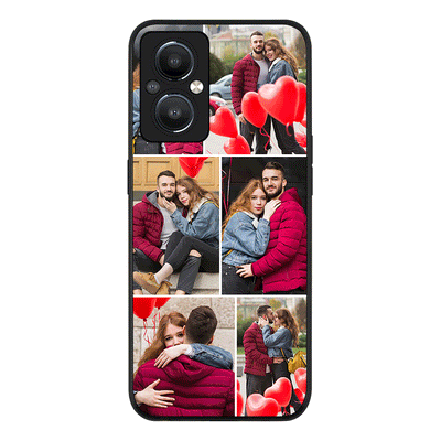 OnePlus Nord N20 5G / Rugged Black Phone Case Personalised Valentine Photo Collage Grid, Phone Case - OnePlus - Stylizedd