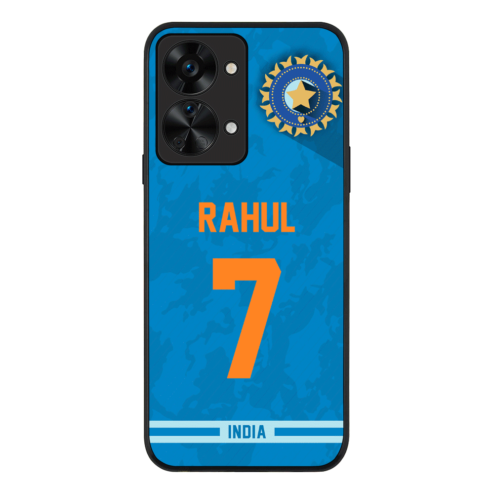 OnePlus Nord 2T / Rugged Black Personalized Cricket Jersey Phone Case Custom Name & Number - Stylizedd.com
