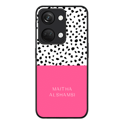 Personalized Text Colorful Spotted Dotted Phone Case - OnePlus - Nord 3 5G / Ace 2V / Rugged Black -