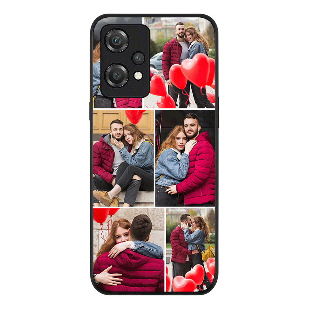 OnePlus Nord CE 2 Lite 5G / Rugged Black Phone Case Personalised Valentine Photo Collage Grid, Phone Case - OnePlus - Stylizedd