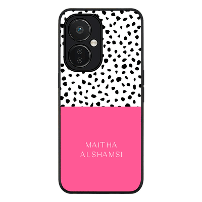 Personalized Text Colorful Spotted Dotted Phone Case - OnePlus - Nord CE 3 Lite 5G / Rugged Black -