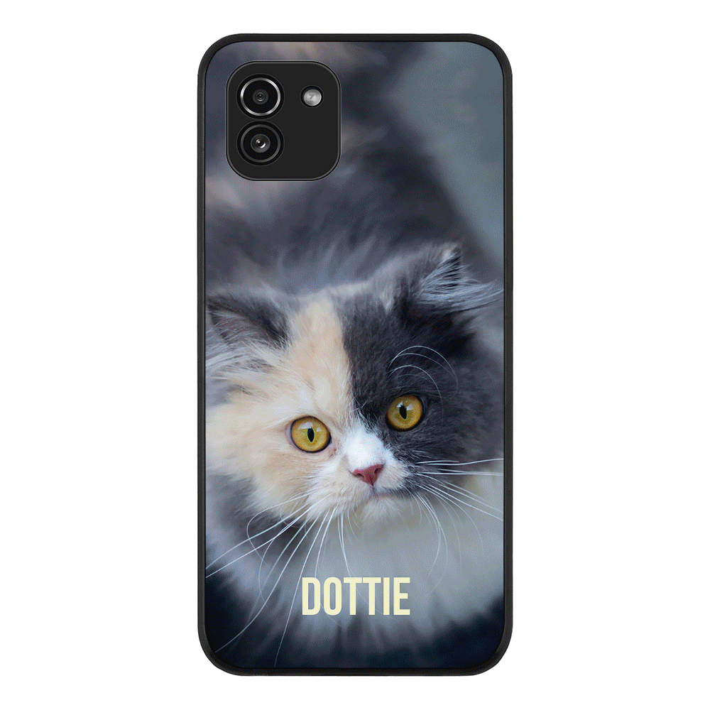 Samsung Galaxy A03 4G / Rugged Black Personalized Pet Cat, Phone Case - Samsung A Series - Stylizedd.com