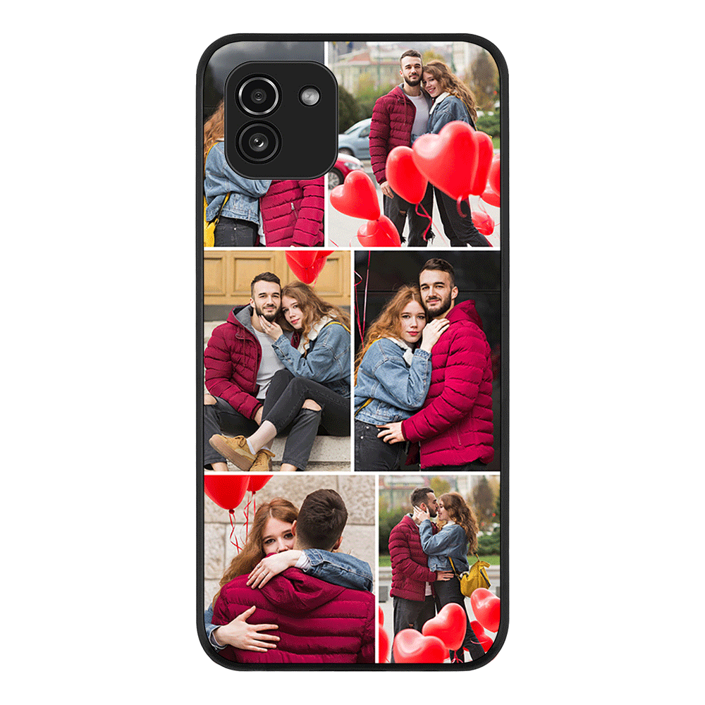 Samsung Galaxy A03 4G / Rugged Black Personalised Valentine Photo Collage Grid, Phone Case - Samsung A Series - Stylizedd.com