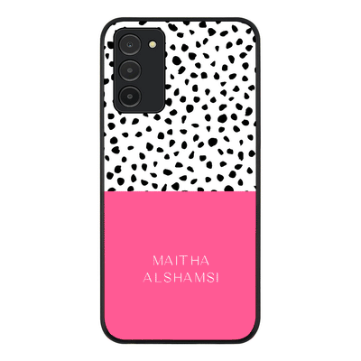 Samsung Galaxy A03s 4G / Rugged Black Personalized Text Colorful Spotted Dotted, Phone Case - Samsung A Series - Stylizedd.com