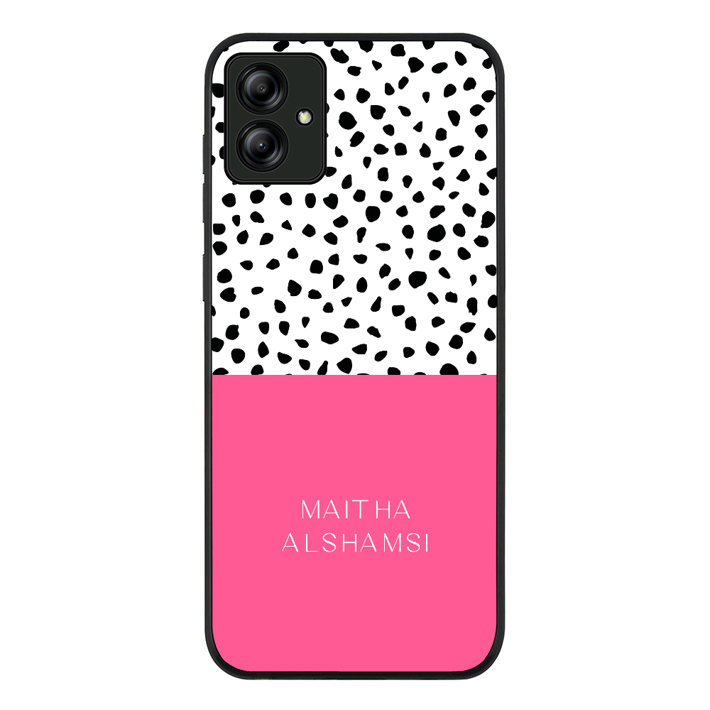 Samsung Galaxy A04 / Rugged Black Personalized Text Colorful Spotted Dotted, Phone Case - Samsung A Series - Stylizedd.com