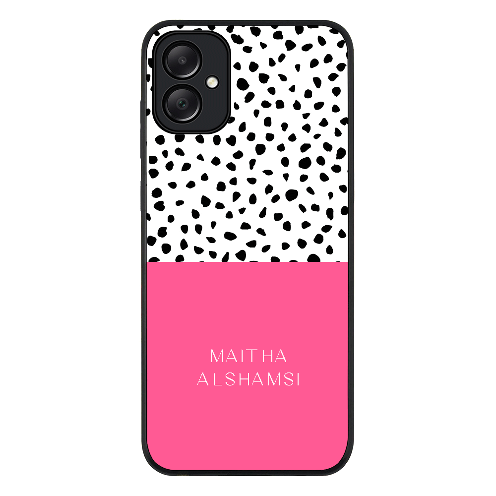 Samsung Galaxy A05 / Rugged Black Personalized Text Colorful Spotted Dotted, Phone Case - Samsung A Series - Stylizedd.com