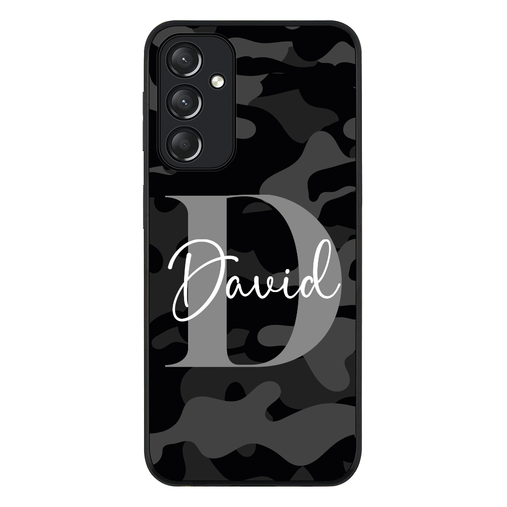 Samsung Galaxy A05s / Rugged Black Phone Case Personalized Name Camouflage Military Camo Phone Case - Samsung A Series - Stylizedd