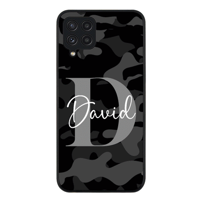 Samsung Galaxy A22 4G / Rugged Black Phone Case Personalized Name Camouflage Military Camo Phone Case - Samsung A Series - Stylizedd