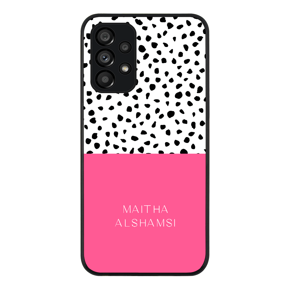 Samsung Galaxy A23 4G / Rugged Black Personalized Text Colorful Spotted Dotted, Phone Case - Samsung A Series - Stylizedd.com