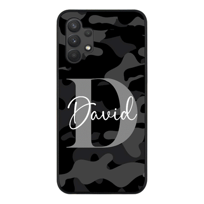 Samsung Galaxy A32 4G / Rugged Black Phone Case Personalized Name Camouflage Military Camo Phone Case - Samsung A Series - Stylizedd