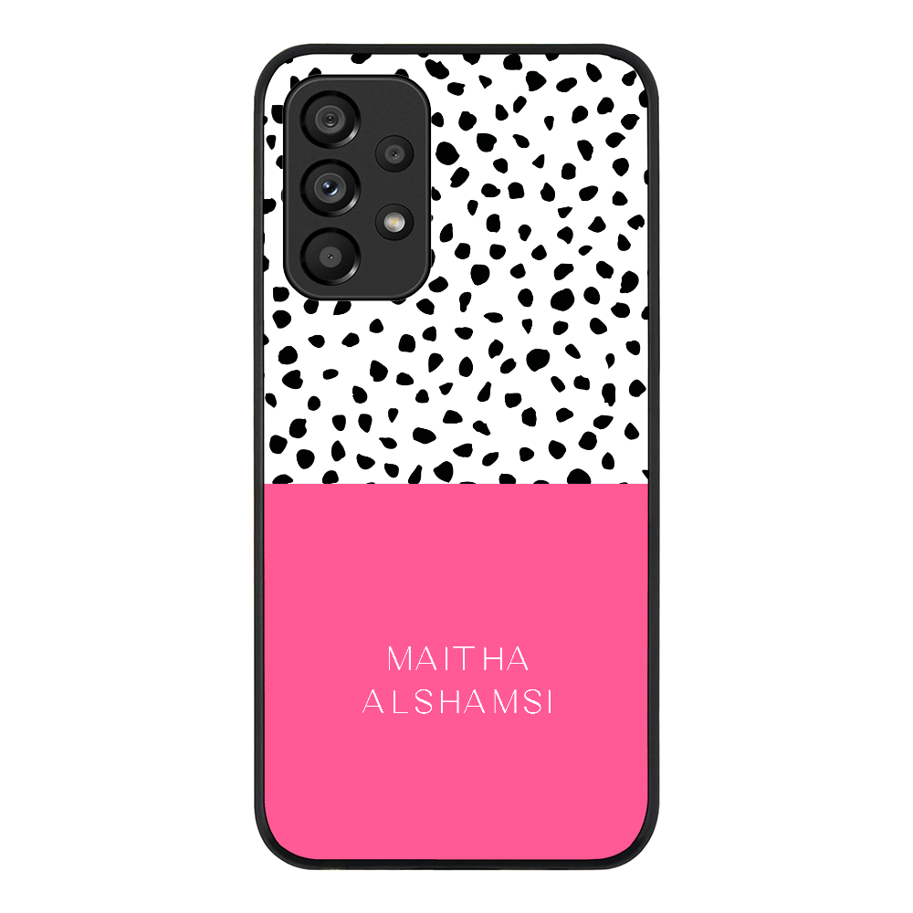 Samsung Galaxy A33 5G / Rugged Black Personalized Text Colorful Spotted Dotted, Phone Case - Samsung A Series - Stylizedd.com
