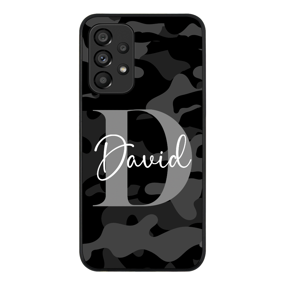 Samsung Galaxy A33 5G / Rugged Black Phone Case Personalized Name Camouflage Military Camo Phone Case - Samsung A Series - Stylizedd