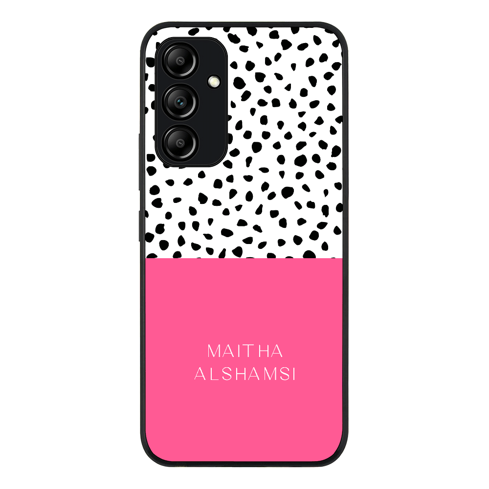 Samsung Galaxy A34 5G / Rugged Black Personalized Text Colorful Spotted Dotted, Phone Case - Samsung A Series - Stylizedd.com