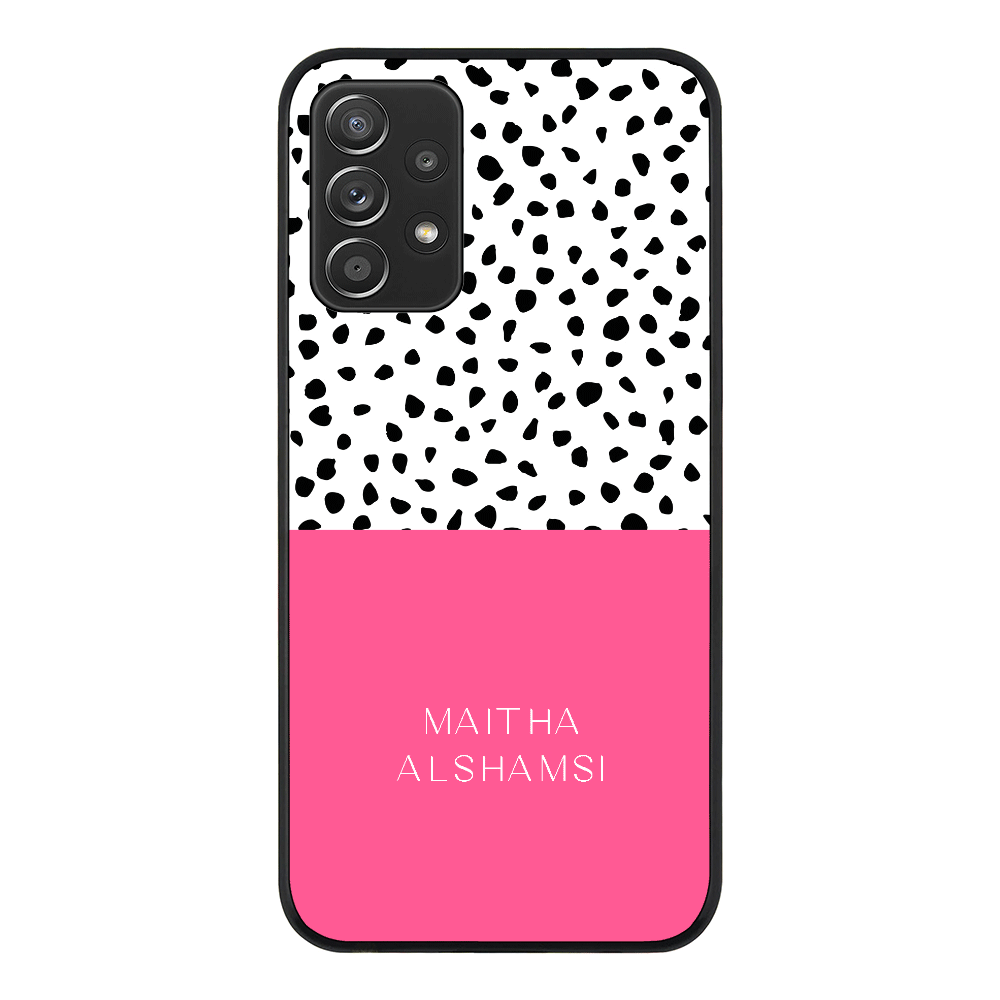 Samsung Galaxy A52 4G / Rugged Black Personalized Text Colorful Spotted Dotted, Phone Case - Samsung A Series - Stylizedd.com