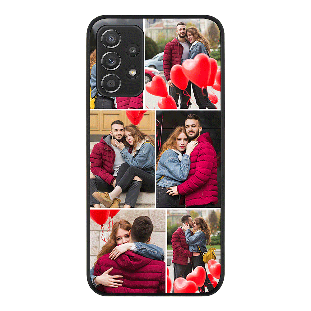 Samsung Galaxy A52 4G / Rugged Black Personalised Valentine Photo Collage Grid, Phone Case - Samsung A Series - Stylizedd.com