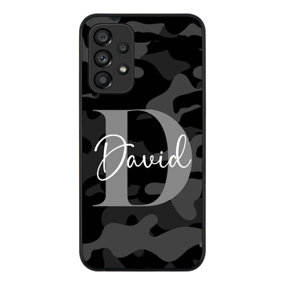 Samsung Galaxy A53 5G / Rugged Black Phone Case Personalized Name Camouflage Military Camo Phone Case - Samsung A Series - Stylizedd