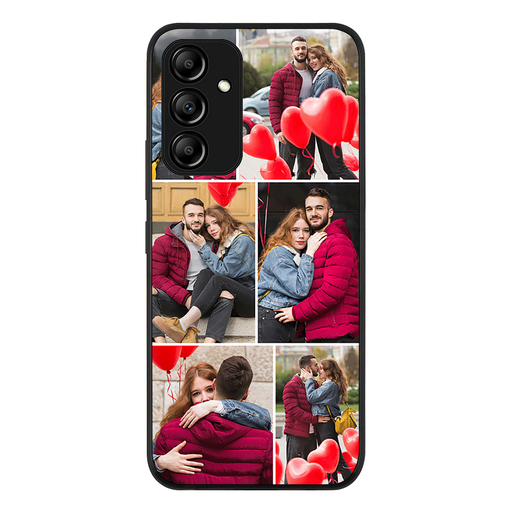 Samsung Galaxy A54 5G / Rugged Black Personalised Valentine Photo Collage Grid, Phone Case - Samsung A Series - Stylizedd.com