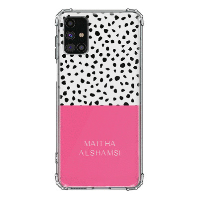 Samsung Galaxy A71 4G / Clear Classic Personalized Text Colorful Spotted Dotted, Phone Case - Samsung A Series - Stylizedd.com