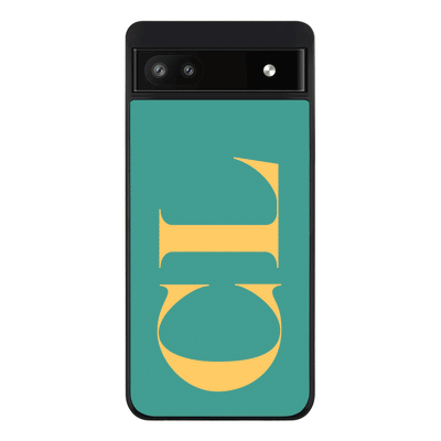 Google Pixel 6a / Rugged Black Phone Case Personalized Monogram Large Initial 3D Shadow Text, Phone Case - Google - Stylizedd