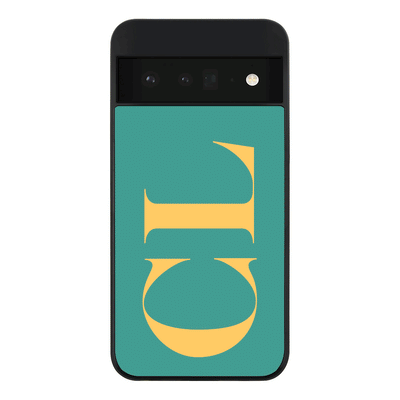 Google Pixel 6 Pro 5G / Rugged Black Phone Case Personalized Monogram Large Initial 3D Shadow Text, Phone Case - Google - Stylizedd