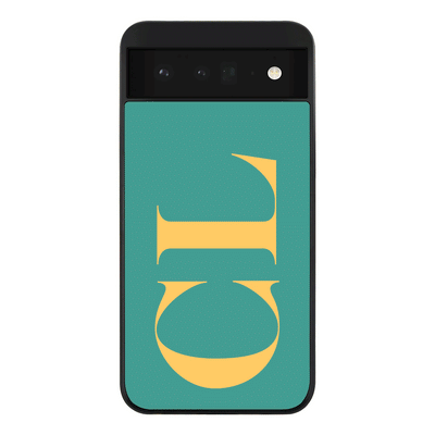 Google Pixel 6 5G / Rugged Black Phone Case Personalized Monogram Large Initial 3D Shadow Text, Phone Case - Google - Stylizedd