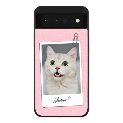 Google Pixel 6 5G / Rugged Black Polaroid Photo Pet Cat, Phone Case - Google - Stylizedd.com