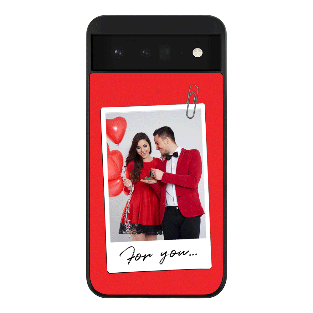 Google Pixel 6 5G / Rugged Black Personalized Polaroid Photo Valentine, Phone Case - Google - Stylizedd.com